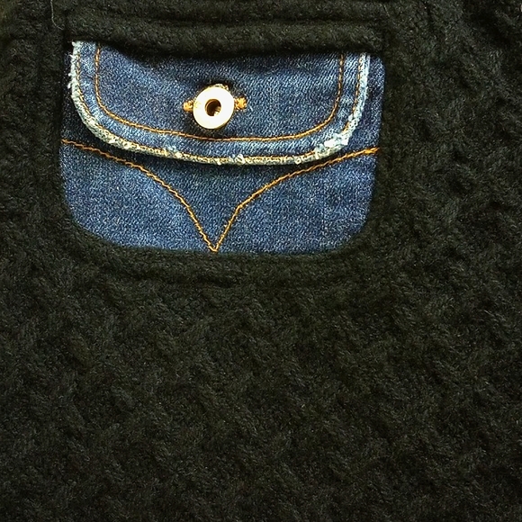 🖤DOLCE & GABBANA D&G KNEE LENGTH BLACK WOOL SKIRT WITH DENIM POCKETS - Picture 4 of 11